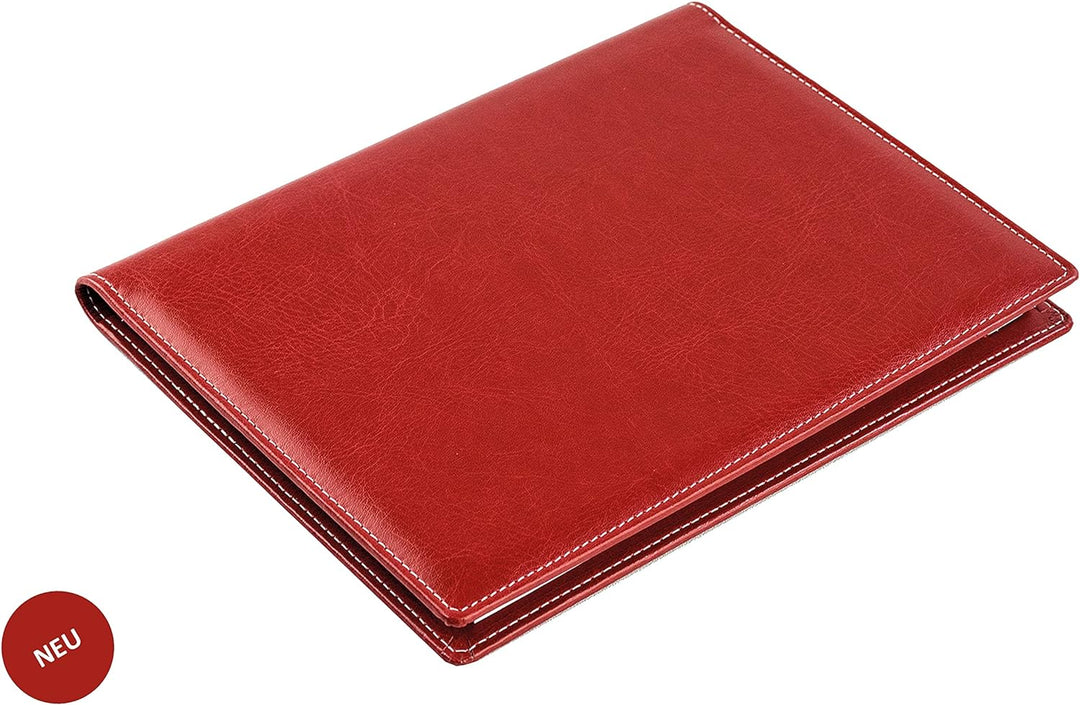 DELMON VARONE - Premium Schreibmappe inkl. Notizblock DIN A5 (50 Blatt) aus veganem Eco Kunstleder R