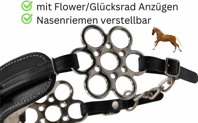 AMKA Hackamore Flora mit Flower Rad weich gepolstert gebisslose Zäumung braun, braun