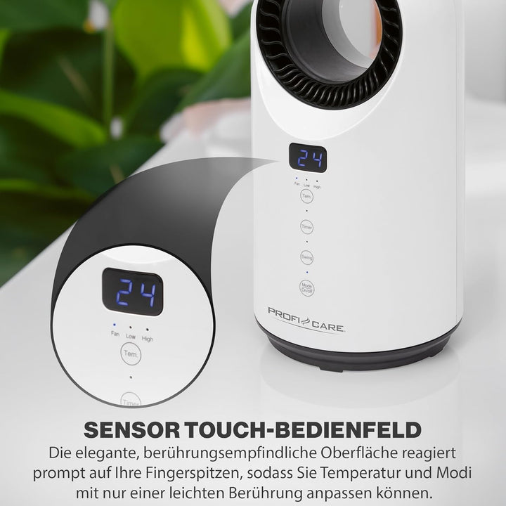ProfiCare® 2in1 Keramik-Heizlüfter und Tischventilator | 15-35 °C einstellbar | kühlen | Ventilator