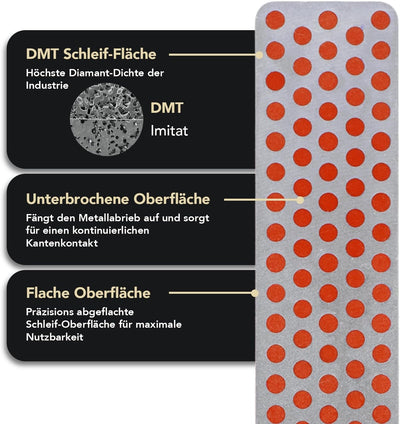 DMT AKEFC Aligner-Kit, 3 Schleifsteine mit Diamanten 10cm grob, fein, extra-fein, Führungsschiene, A