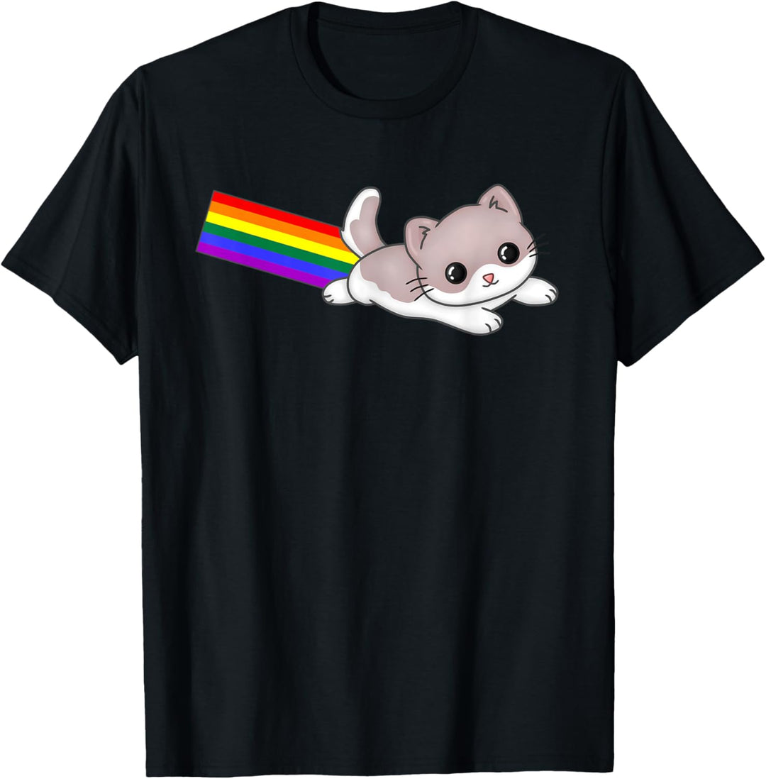 Regenbogen-Katzenflagge, niedlich, LGBT-Flagge T-Shirt