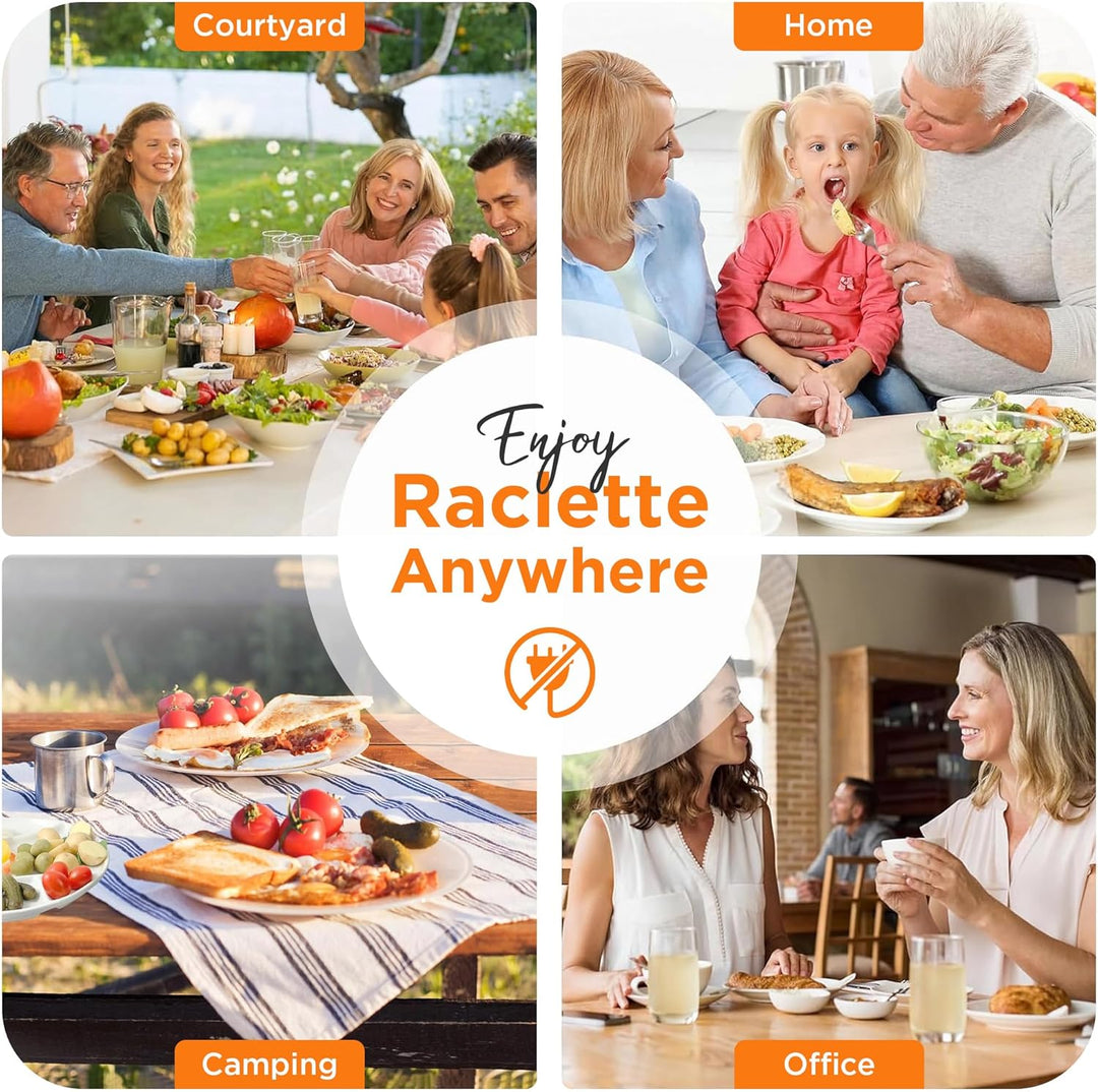 ipow 2er Set Mini Raclette Grill, Racletteofen Set antihaftbeschicht Kerzenraclette für Teelichter,