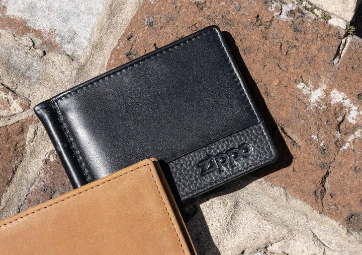 Zippo Herren Nappa Geldscheinklammer Portemonnaie Schwarz Geldbörse Schwarz (Schwarz)