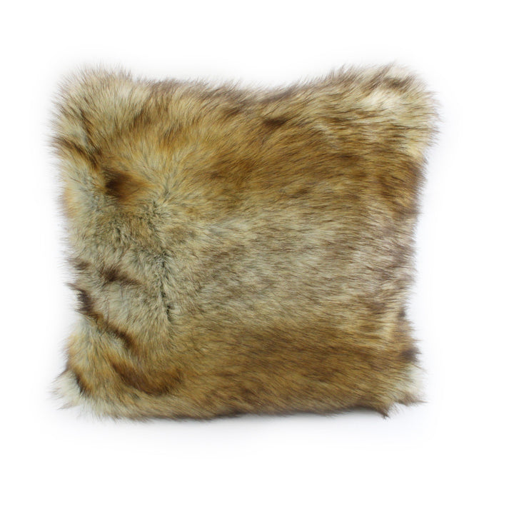 Gözze - Wohnkissenhülle, Kunstfell in edler Pelzoptik, Design Fuchs, 50 x 50 cm - Braun/Rot, Fuchs