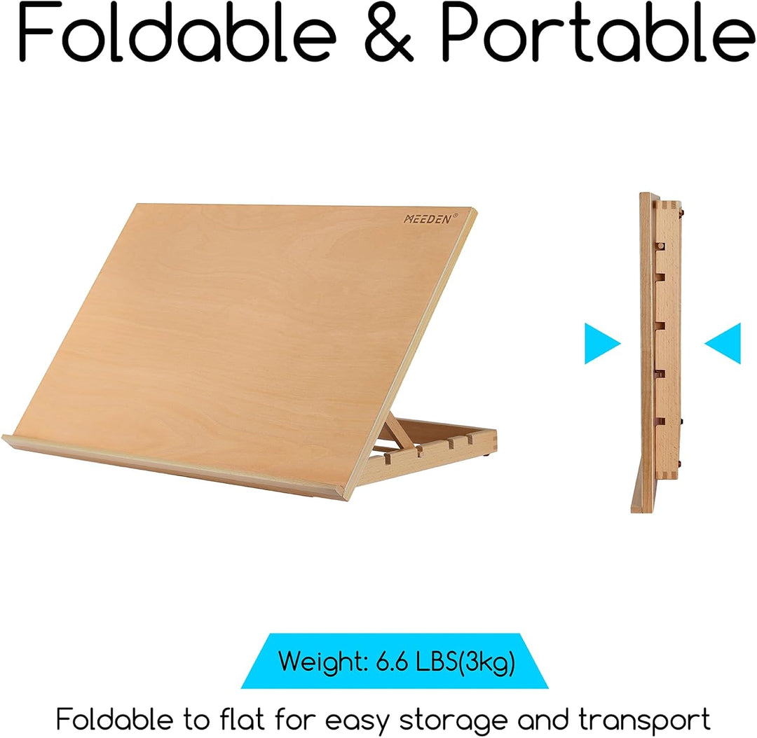 MEEDEN Extra grosse Schreibtischstaffelei: 50,8 x 76,2 cm, tragbar, Buchenholz, Standstaffelei – 5 P