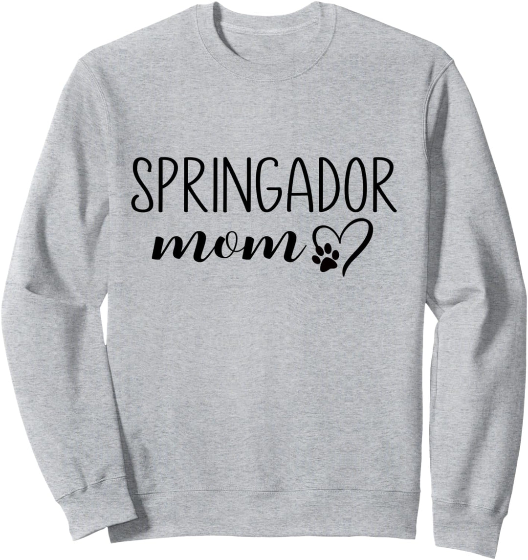 Dog Paw Print Heart Springador Mom Sweatshirt