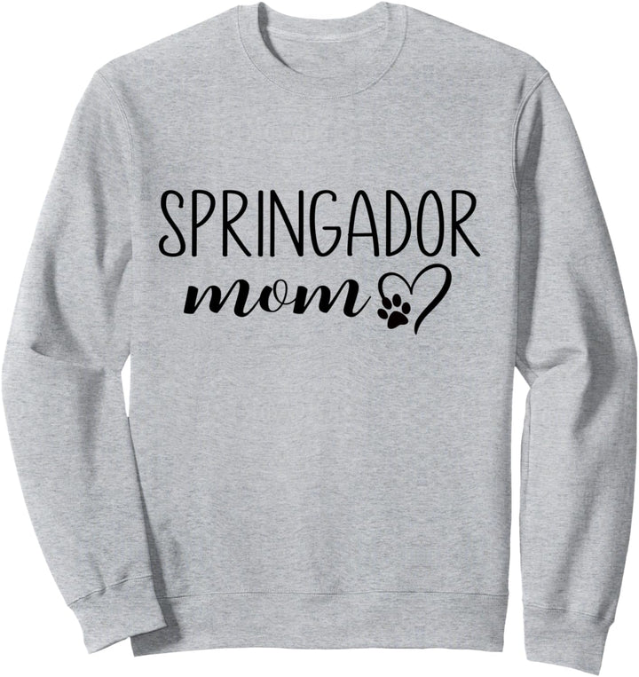Dog Paw Print Heart Springador Mom Sweatshirt