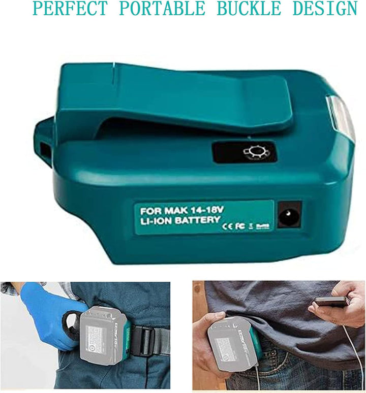 ADP05 Stromquelle für Makita 18V Lithium-Ionen Akku, YEX-BUR USB Telefonladeadapter Konverter mit Zw