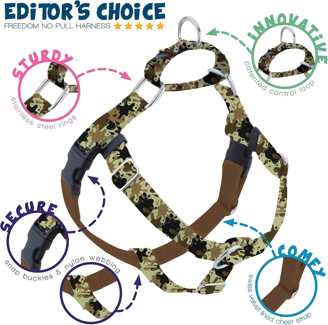 2 Hounds Design Freedom Hundegeschirr und Trainingsleine gegen Ziehen, doppelte Leinenschlaufen, gef