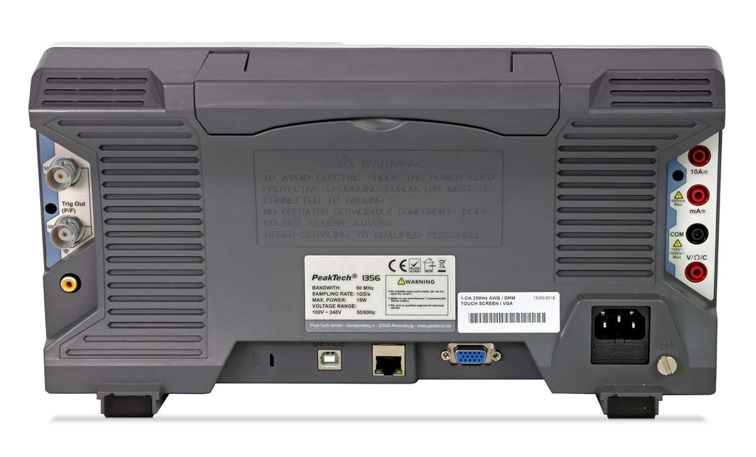 PeakTech 1356 – 2-Kanal "All-in-One" Speicher-Oszilloskop 60 MHz - Max. 1 GS/S und 12-Bit A/D - mit