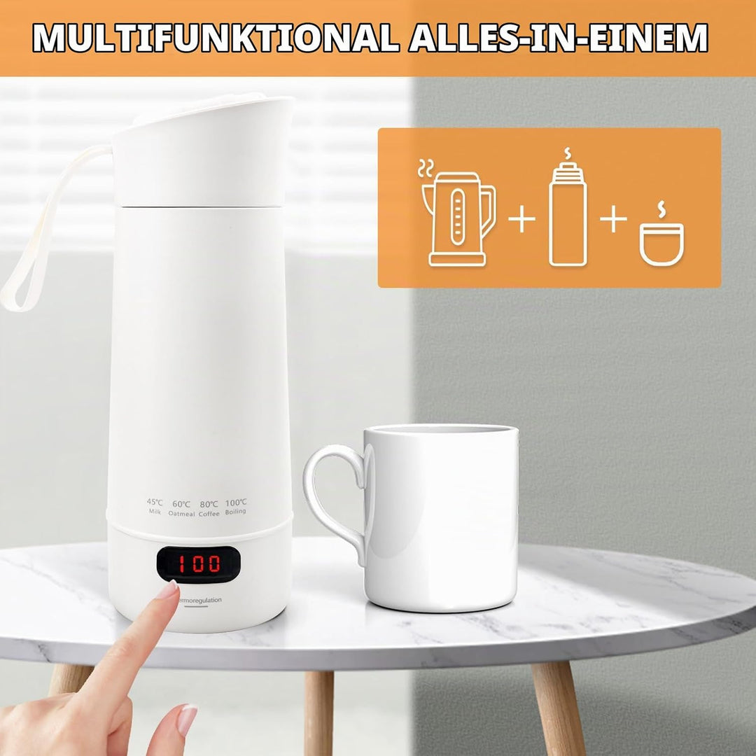 Reise Wasserkocher Klein, Reisewasserkocher Klein, Auto Wasserkocher, 400ml Mini Tragbarer Elektrisc