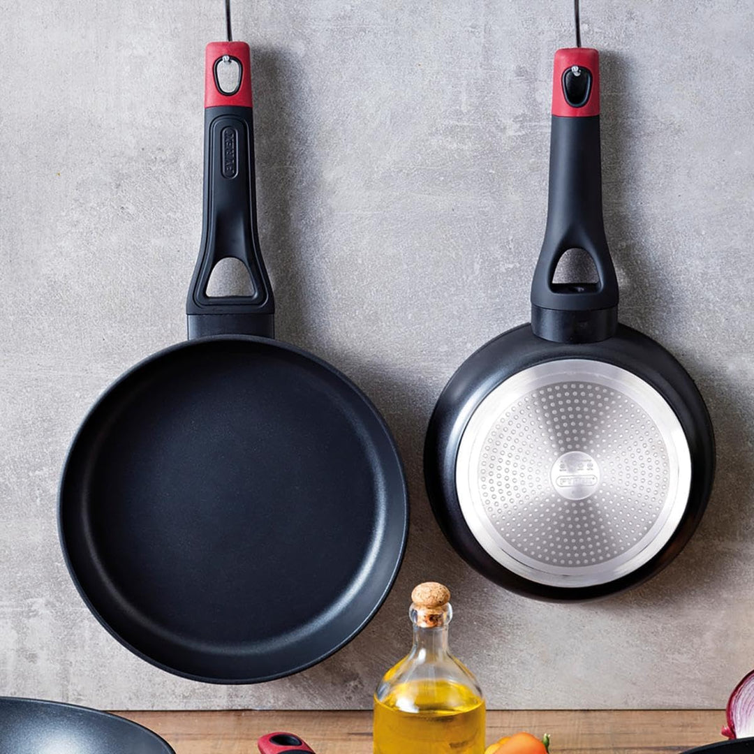 Pyrex OPTIMA + Pfanne aus geschmiedetem Aluminium, 28 cm 28cm Schwarz, 28cm Schwarz