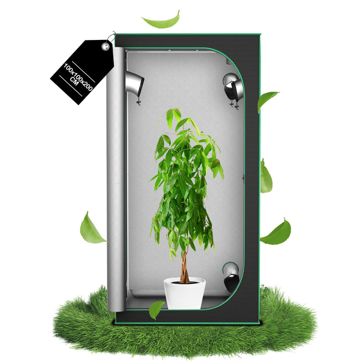 YRHome Growzelt für Indoor Growbox Lichtdicht &amp; Wasserdicht mit Transparentem Sichtfenster Pflanzenz