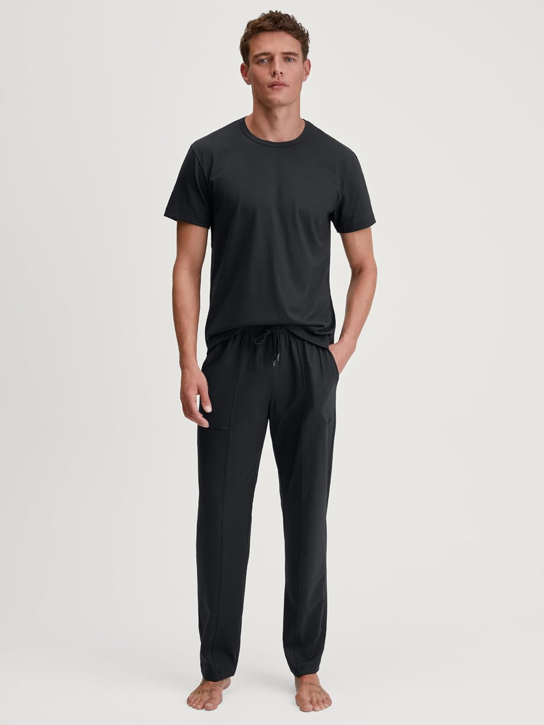 CALIDA Herren Rmx Sleep Leisure T-Shirt (1er Pack) 46-48 Schwarz, 46-48 Schwarz