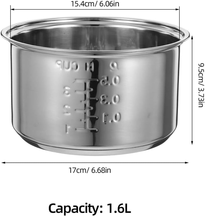 Edelstahl Innentopf Für Reiskocher 1.6L Universeller Ersatz Topf Für Elektrische Reiskocher Mit Effi