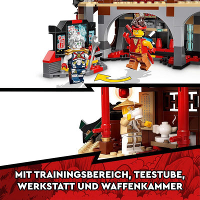 LEGO 71767 NINJAGO Ninja-Dojotempel Meister des Spinjitzu, Gebäude-Set mit Lloyd, Kai und Schlangen-