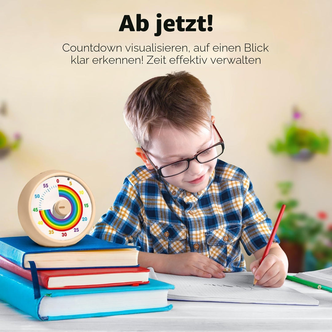 Visueller Timer für Kinder, 60-Minuten Countdown für Klassenzimmer Büro Küche, Schreibtisch Timer Ki