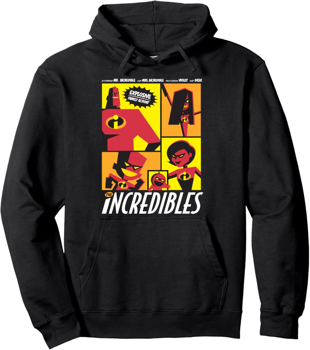 Disney Pixar Incredibles Box Comic Retro Pullover Hoodie
