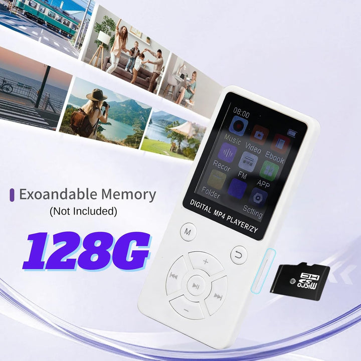 MP3-Player/MP4-Player 64GB Bluetooth 5.0 HiFi MP3 Musik-Player, 1,8-Zoll-LCD-Bildschirm mit Lautspre