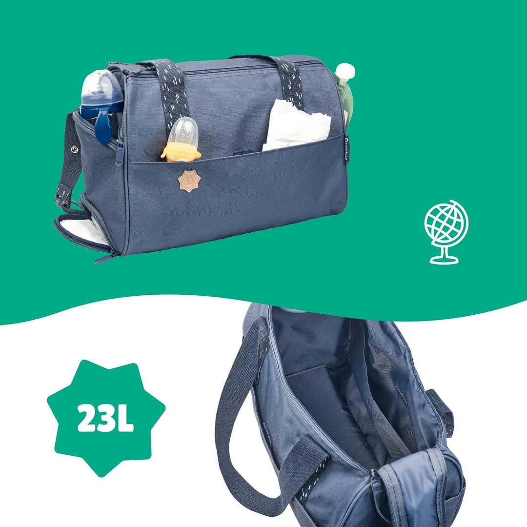 Badabulle Wickeltasche Pocketstyle - Kinderwagentasche inklusive Wickelzubehör Blau, Blau