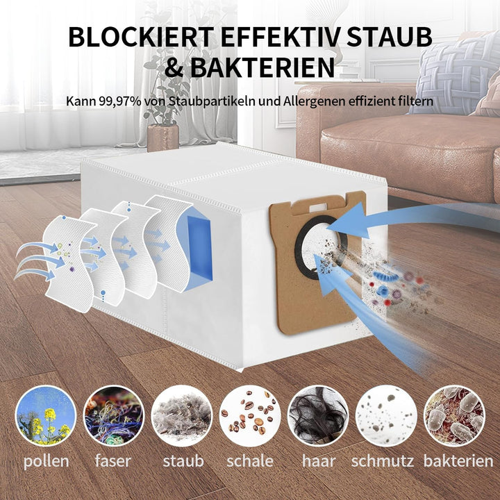 20 Stück Zubehörset für Dreame L20 Ultra, 4*Mopp Wischpad 4* Staubbeutel 1*Hauptbürste 6*Seitenbürst