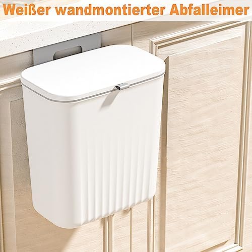 Komposteimer für Küche,Küchenabfalleimer,9L Mülleimer,Hängender Mülleimer Küche mit Deckel für Badez