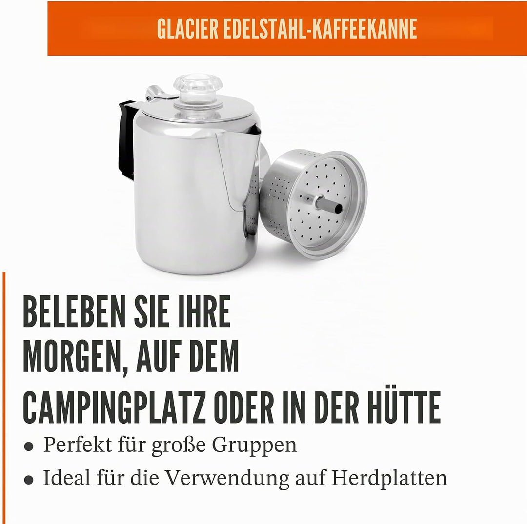 Gsi Outdoors Glacier Kaffeekanne aus Edelstahl mit Silikongriff 3 Tassen, 3 Tassen