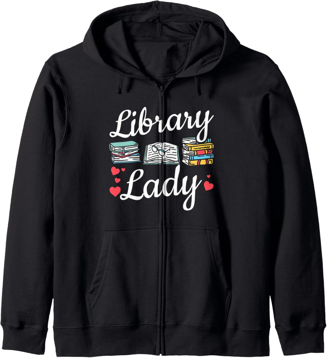 Library Lady Women Book Reading Library Kapuzenjacke