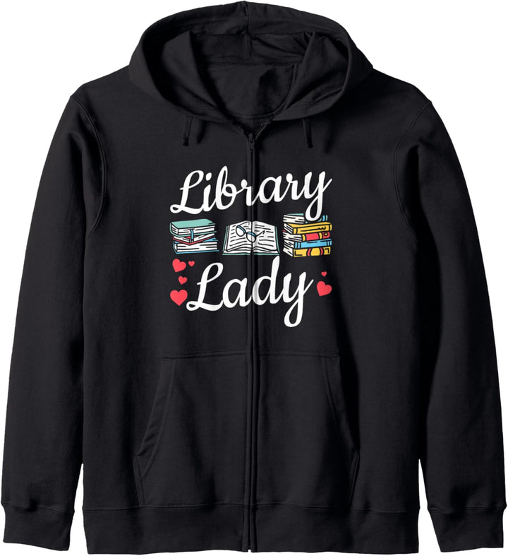 Library Lady Women Book Reading Library Kapuzenjacke