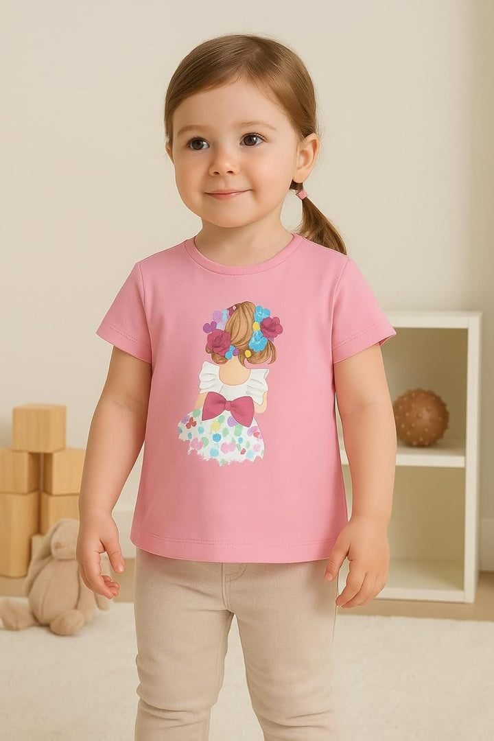 Mayoral Baby-T-Shirt, T-Shirt für Mädchen und Jungen, 6-24 Monate, Kurzarm, Rosa und Gelb, Baumwolle