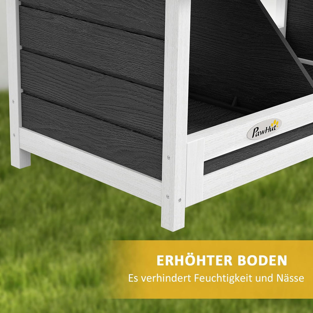 PawHut Legenest für Hühner, Abrollnest aus Holz mit Asphaltdach, erhöhtem Boden, Hühnernest für bis