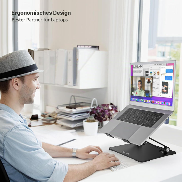BoYata Laptop Ständer, Mehrwinke mit Lüftungsschlitzen, Verstellbarer Notebook Ständer, Kompatibel f