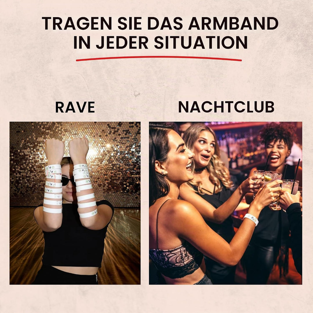 Drinkcheck Armband - Dein Schutz vor KO Tropfen | Teste Dein Getränk auf KO Tropfen GHB | Beige | 4