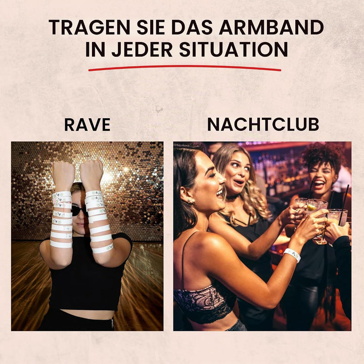 Drinkcheck Armband - Dein Schutz vor KO Tropfen | Teste Dein Getränk auf KO Tropfen GHB | Beige | 4