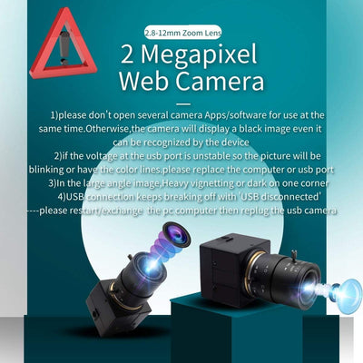 ELP 0.01 Lux Webcam 1080P Weitwinkel Einstellbar 2.8-12mm Vario Objektiv Low Illumination Minikamera