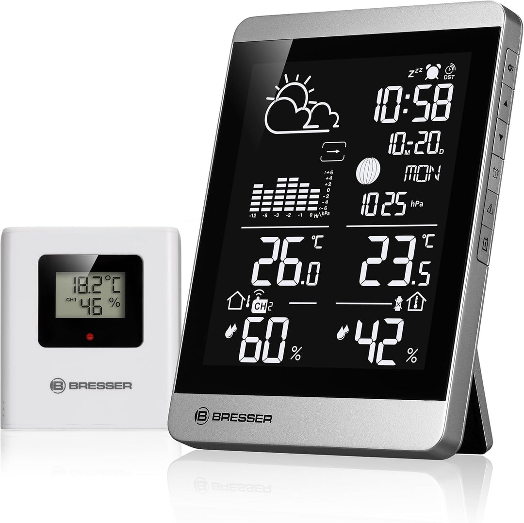Bresser Funk-Wetterstation ClimateTemp NDV-NEO mit Aussensensor, Temperatur- und Luftfeuchtigkeitsan