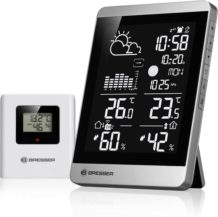 Bresser Funk-Wetterstation ClimateTemp NDV-NEO mit Aussensensor, Temperatur- und Luftfeuchtigkeitsan