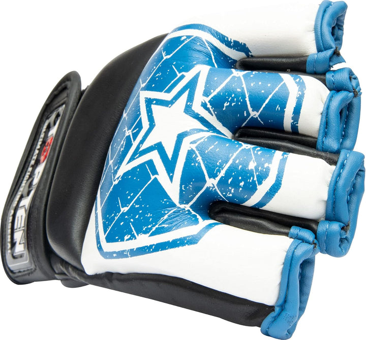 TOP TEN MMA Ultimate-Fight-Handschuhe „Octagon“ Weiss - Blau S, Weiss - Blau S
