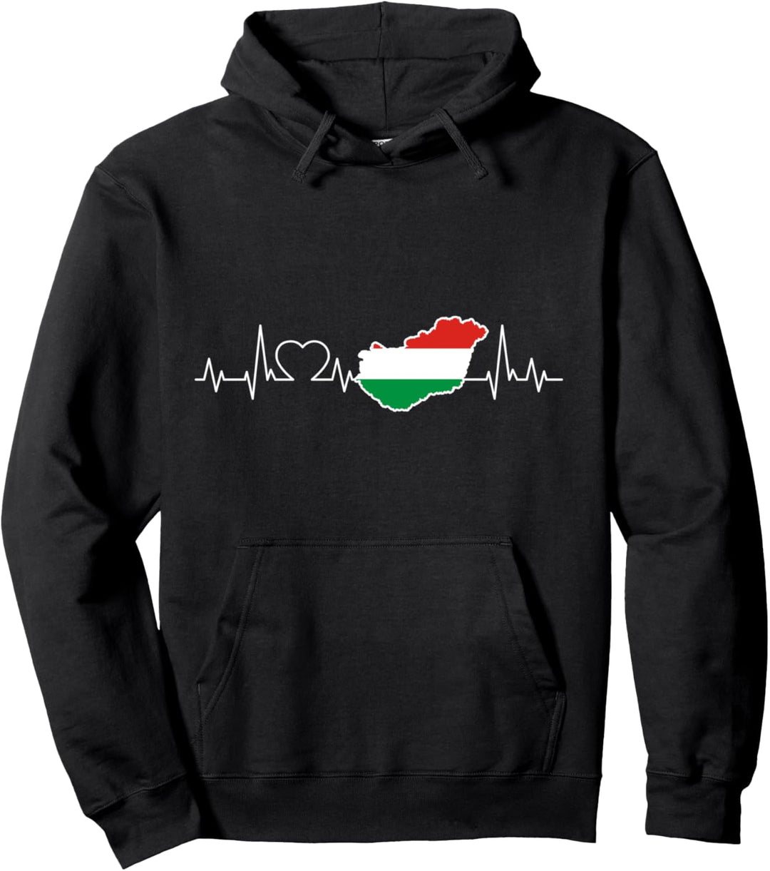 Ungarn Flagge Herzschlag Damen Herren Kinder Geschenk Pullover Hoodie