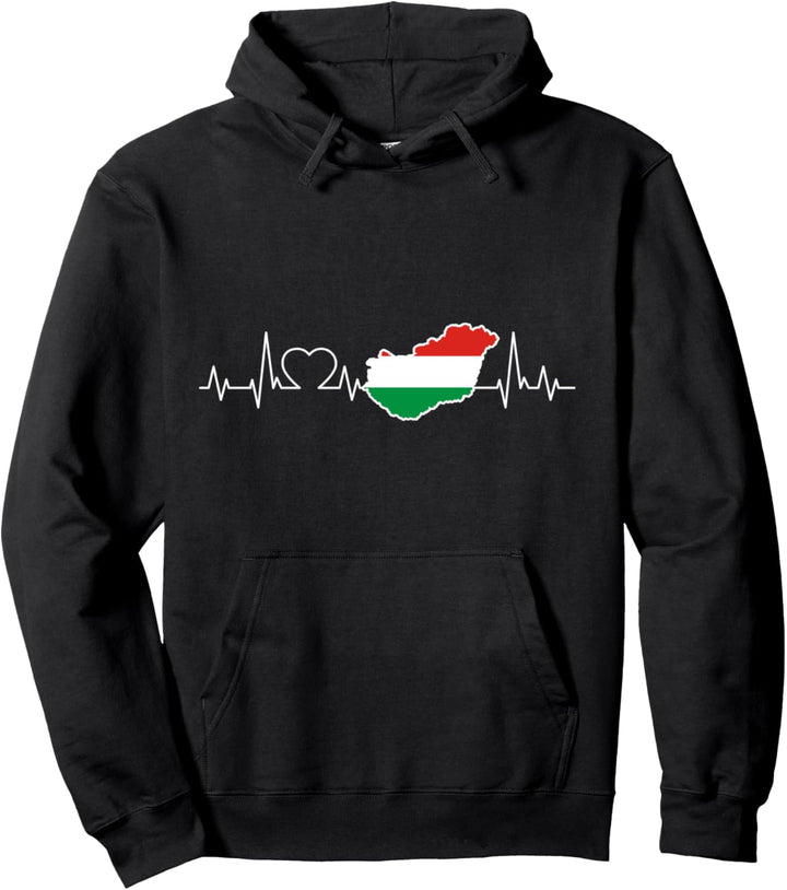 Ungarn Flagge Herzschlag Damen Herren Kinder Geschenk Pullover Hoodie