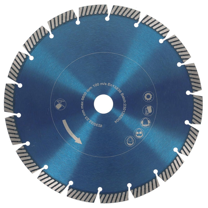 PRODIAMANT Fastcut Highspeed Diamant-Trennscheibe 230 mm x 22,23 mm für sehr harte Baustoffe wie Kal
