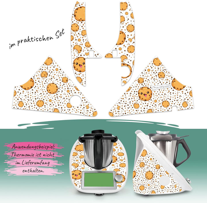 Deko Schutz Aufkleber kompatibel mit Küchenmaschine Thermomix TM6 Design Sticker Klebefolie Zubehör