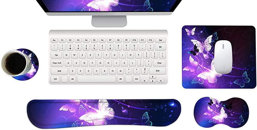 Handballenauflage Tastatur + Mauspad + Handgelenkauflage + Untersetzer, Memory Foam 4-in-1 Handgelen