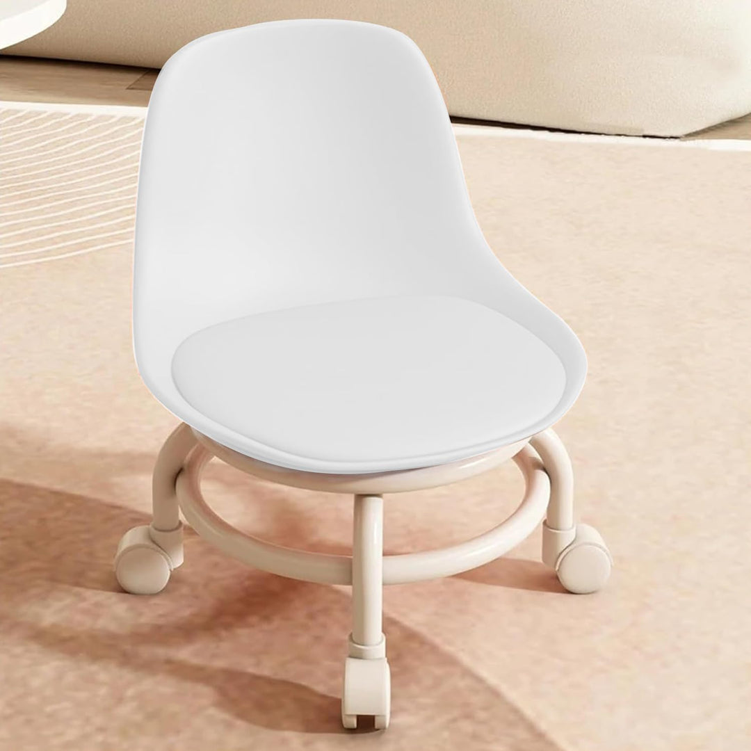 Rollhocker mit Rollen, kleine niedrige kleine Hocker auf Rollen, Drehstuhlhocker, 360 Grad drehbarer