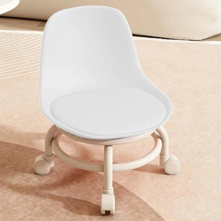 Rollhocker mit Rollen, kleine niedrige kleine Hocker auf Rollen, Drehstuhlhocker, 360 Grad drehbarer