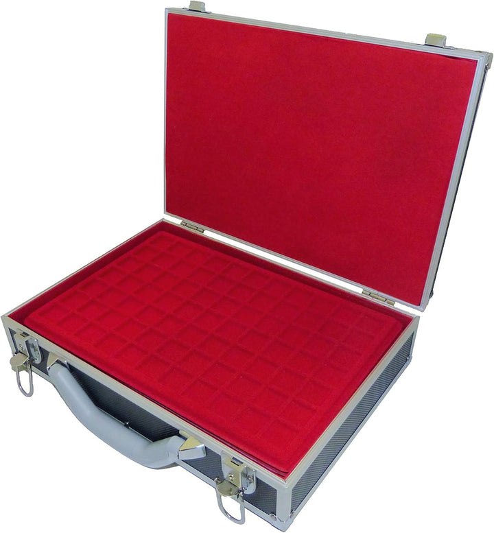 SAFE 269-9 XXL Aluminium Münzkoffer Black Diamant für 216 Münzen + 8 rote Tableaus Mixed - Format: 3