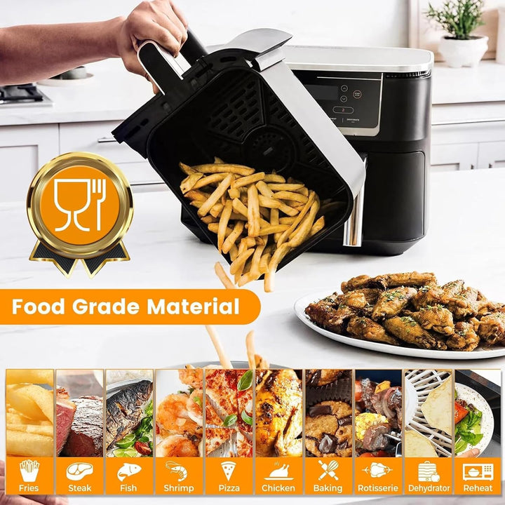 Luftfräter Grillplatte für Ninja Foodi AF500UK 10.4L 7 in 1 AF400UK 9.5L 6 in 1 DualZone 2 Schublade