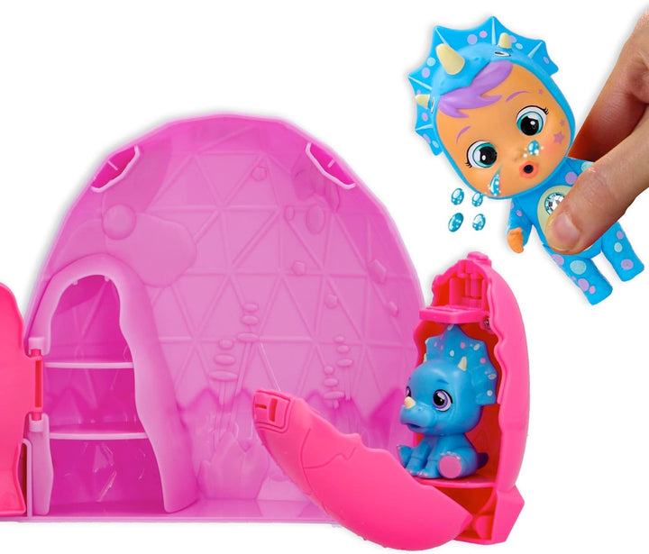 Cry Babies Magic Tears 904163 Dinosaur Puppe, Mehrfarbig Einzelbett, Einzelbett