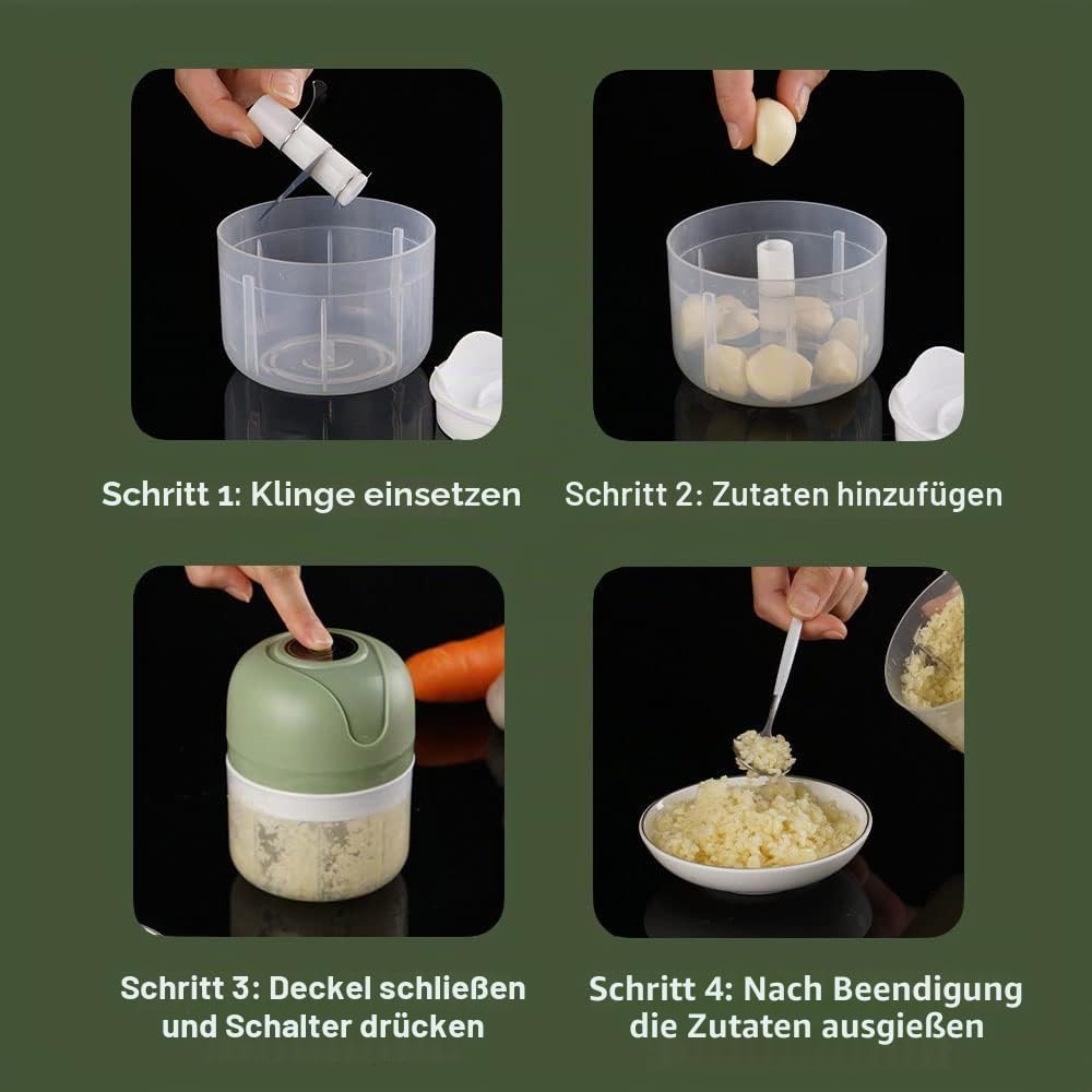 Mini-Knoblauchzerkleinerer, Lebensmittelzerkleinerer, Küchenmaschinen, kabellose tragbare Küchennahr