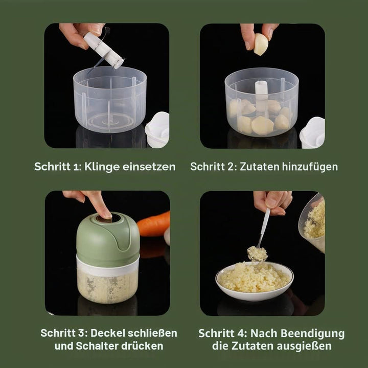 Mini-Knoblauchzerkleinerer, Lebensmittelzerkleinerer, Küchenmaschinen, kabellose tragbare Küchennahr